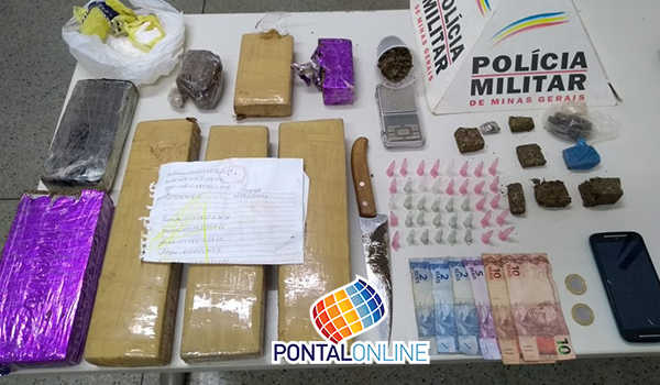 Três pessoas são presas com 80 pinos de cocaína e 7 kg de maconha em Conceição das Alagoas