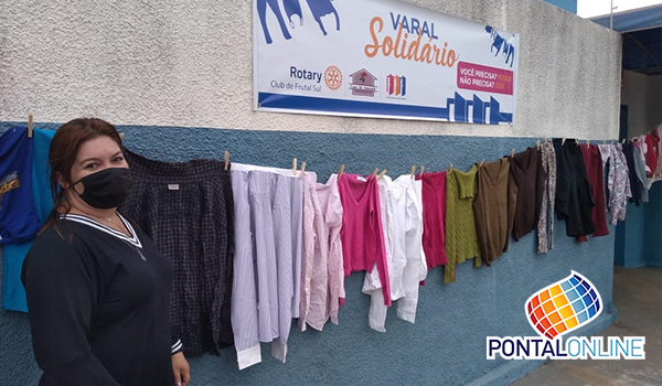Rotary Clube Frutal Sul promove o varal solidário com doações de roupas a quem precisa
