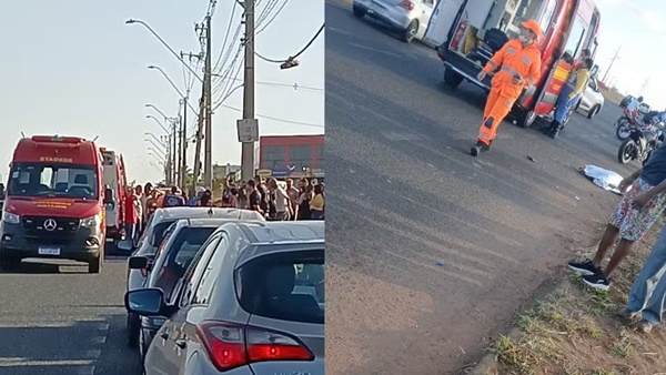 MOTOCICLISTA VIRA PARA CONVERSAR COM FILHO NA GARUPA, BATE EM POSTE E MORRE EM UBERLÂNDIA