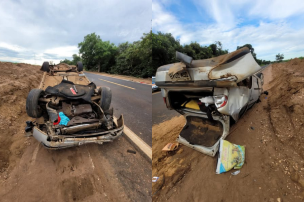 VEICULO PERDE CONTROLE E CAPOTA NA MG-427 NO KM 87